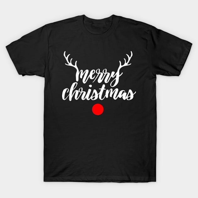 Raindeer Merry Christmast Funny Xmas Family T-Shirt by Burblues